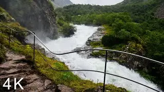 Norwegian nature | Streaming Waterfall in Norway I Norwegian waterfalls Sound, 4K
