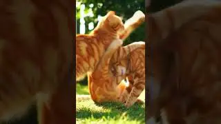 #cute #cat 3 cat's paying ##