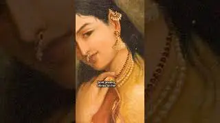 ✨ A timeless masterpiece by Raja Ravi Varma &ndash; Woman Holding a Fruit,Grace, #shorts #painting #art