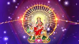 4K Live Ma Durga Background Orange Sparkling Ring   Moving Background  By Mars VFX