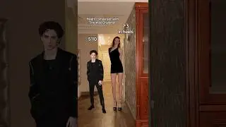 What a height difference! #fyp #timotheechalamet #height #comparison #tall #giant #girl #model #cute