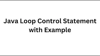 Java Loop Control Statement with Example | Hindi | With Notes