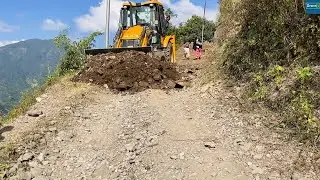 Badly Damaged Mountain Road-Part 4-Leveling and Widening Rocky Road