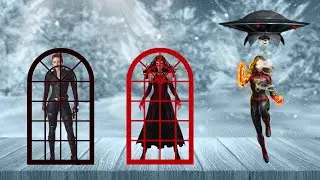 Wrong Heads Top Hero - Black Widow - Captain Marbel - wanda vision - puzzle box - dance - wrong head