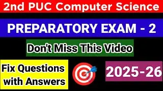 2nd PUC Computer Science Important Questions For Preparatory Exam 2 2026 with answers