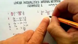 Linear Inequalities: Regular, Graphic, Interval Notations (with problems)