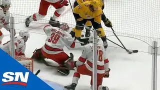 Ryan Johansen Scores After Wild Scrum In Front Of Hurricanes Goal