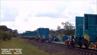 Dupla de C30-7 com vag&otilde;es PCTs da Alta Paulista  em Bauru [Full HD]