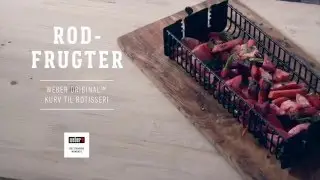 Rodfruger i kurven p&aring; rotisseriet, Webers Grillopskrifter