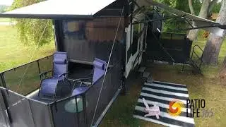 Patio life 365 Toy Hauler Motorized Screen with Bug Protector and Blackout Screens