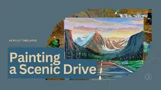 Acrylic Sunset Mountain Road Timelapse! 🌄  | Step-by-Step Art Tutorial