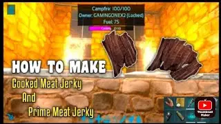 How to make cooked meat jerkey and prime meat jerky in ark mobile#blaze #gaming #ark #ark recipies