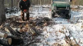 #914 Weather Man Predicting Big Snowstorm To Hit  Getting As Much Firewood As I Can !