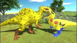 SPONGEBOB SPINOSAURUS JUNGLE DEATH RUN - Animal Revolt Battle Simulator