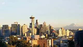 Best Sunset View di Kerry Park Queen Anne Hill Seattle Washington USA