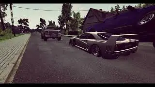 BeamNG Drive - Poland Map - (Kresn) crash at Intesection because Street Racer came too fast
