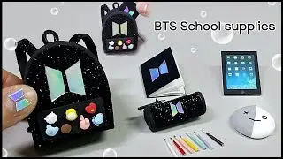 Diy Miniature BTS school supplies ~  어서와 ! 미니어쳐 BTS 학교세트를 만들기는 처음이지!?｜ 희꽁 만들기