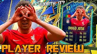 FIFA 22 91 TEAM OF THE SEASON DIOGO JOTA PLAYER REVIEW! BEST CF IN THE PREM? 🤔 FIFA 22 ULTIMATE TEAM