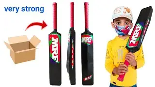 cardboard cricket bat making || How to make cricket bat || mrf stickers 