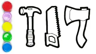 Creating Carpentry Tools: Hammer, Saw, Axe Drawing Tutorial for Kids | Mickey Draws #56
