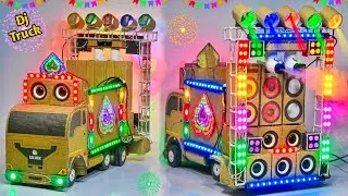 Mini dj truck setup loading at home | how to make mini dj truck with cardboard | dj smoke machine 