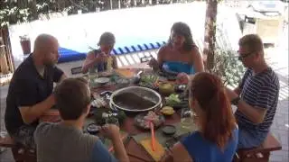 TROOPS BBQ Redwood Outdoor Cooktop Table - Mongolian Hot Pot