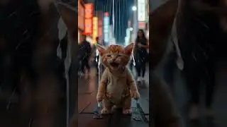 Heartbreaking! Soaked Orange Kitten Crying Alone in the Busy City Rain #sadcat #cryingkittens