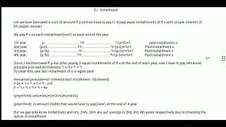 S.I. Installment। simple interest installment। इंस्टॉलमेंट। pure concept and then trick.