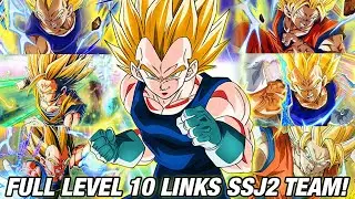 FULL LEVEL 10 LINKS SSJ2 TEAM RUNS WILD ON MAJIN BUU IDBH! (DBZ Dokkan Battle)
