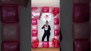 How to create this foil balloon decor for Valentine&rsquo;s Day 💝 #valentinesday #balloonwall #balloon