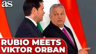 MARCO RUBIO's greeting with TRUMP ALLY VIKTOR ORBAN in BUDAPEST MEETING