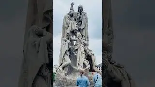 Charles Bridge,Prague,Czech Republic: Statues of Saints Cyril and Methodius