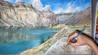WATERCOLOR PAINTING|  How to paint mountain reflections in water