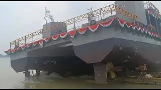 Launching of Diving Support Vessel  #side_launch