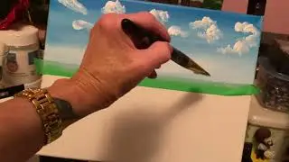 How beginners paint a Blue Sky and Fluffy Clouds with Acrylic paint step by step..easy techniques