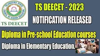 TS DEECET -2023 Notification Released #telangana #deecet #notification #released #youtubeshorts
