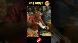 Monkey Making Potato Chips in South Indian Street Food Stall