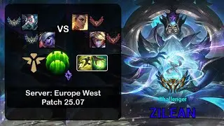 Zilean Support + Tristana vs Rell + Ezreal - EUW Challenger - Patch 25.07