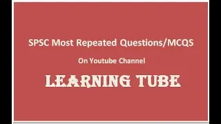 Learning Tube|SPSC Past Papers|SST Past Papers|SST MCQS