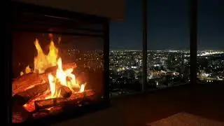Luxury Fireplace & City Night Ambience | Deep Sleep, Study & Relax (11 Hours)