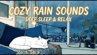Rain Sounds | Cat Sleeping on Sofa from Night to Morning