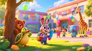First-Day Jitters in the Animal School 🐾🎒 | Fun Nursery Rhyme for Kids | Learn & Sing Along