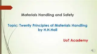 20 Principles of Materials Handling | 03