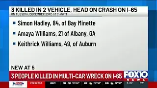 Eyewitness recounts crash that killed three on I-65 in Baldwin County
