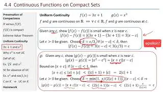 Math 441 - 4.4 Uniform Continuity