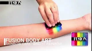 Fusion Body Art  Rainbow Cake Face Paint  Swatch | Bright Rainbow