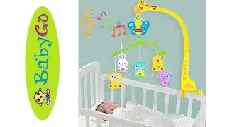 BabyGo Rotating Giraffe Musical Rattle Cot Mobile for Cradle & Bed Jhoomer to Keep Your Baby Joyful
