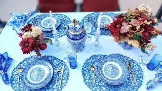 🍁FALL TABLESCAPE VIBES  #tablescapetuesdays2023 #amethystadventures #chinoiserie