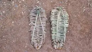 Wild Man Life Primitive Technology Idea for Build Vine Shoes To Wearing In Wild