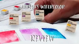 Jackson's art watercolour paint review, unboxing half pans, first impression, painting a portrait